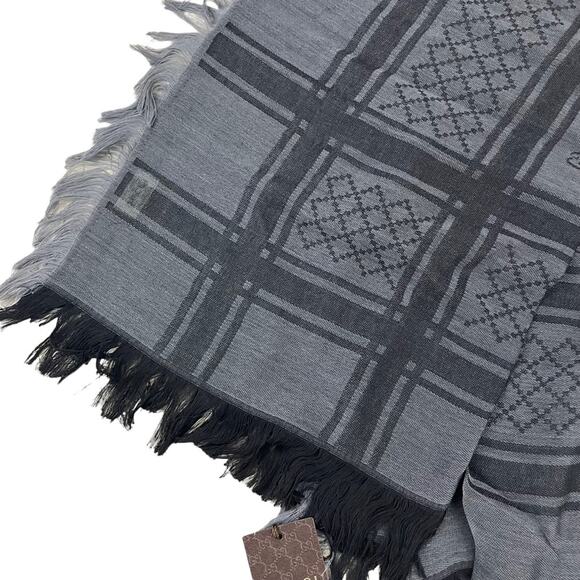 NEW Gucci GG Guccissima Monogram Surviee Scarf in Black - Picture 6 of 9